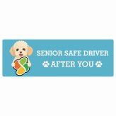 カーサイン 高齢者マーク SENIOR SAFE DRIVER シープー ステッカー シール 長方形 20x6.7cm 肉球 日本製 車