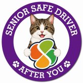 カーサイン 高齢者マーク SENIOR SAFE DRIVER キジ白 マグネット 強力 直径13cm 肉球 日本製 車 ステッカー