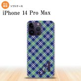 iPhone14 ProMax iPhone14 Pro Max スマホケース 背面ケースソフトケース チェック A 青 +アルファベット 2022年 9月発売 nk-i14pm-tp437i