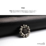 ひまわり 花 フラワー 珍しい コンチョ ネジ式 財布 ウォレット 飾りボタン スマホケース レザー ハンドメイド カスタム パーツ アンティーク シルバー 燻し メンズ 男性
