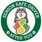 カーサイン 高齢者マーク SENIOR SAFE DRIVER アラスカンマラミュート ステッカー シール 直径13cm 肉球 日本製 車