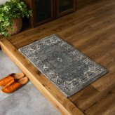 玄関 屋内 屋外 輸 入 ネカル アイボリー 約50×80cm 長方形 トルコ製 ウィルトン織り 民族調 エスニック モダン シンプル オールシーズン 丈夫 50×80cm バルク