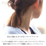 ハワイアンジュエリー フープピアス ピアス イエローゴールド ピアス 外径20mm クロッシングピアス プルメリア 透かし バレル 樽 大ぶり ゴールド 揺れる 片耳(1個)購入可 K14イエローゴールド 20G ゲージ BY THE SEA バイザシー プレゼント ハロウィン 【品番：GE231】