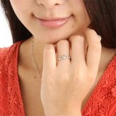 指輪 リング レディース ダイヤモンド 0.08ct K10 ハート 透かし アンティーク調 ゴールド 華奢 15号 ジュエリー アクセサリー プレゼント ギフト