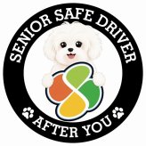 カーサイン 高齢者マーク SENIOR SAFE DRIVER マルチーズ ステッカー シール 直径13cm 肉球 日本製 車