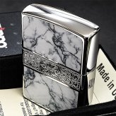 ZIPPO おしゃれ ライター アラベスク＆大理石 ジッポ Arabesque Marble 両面加工 彫刻 シルバー ホワイト かっこいい メンズ ギフト プレゼントッポ ライター かっこいい 5面加工 エッチング彫刻 金赤 金タンク メンズ プレゼント ギフト