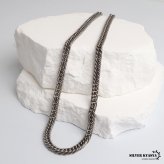 チタン 幅6mm ダブル喜平ネックレス シルバー メンズ チェーン ボリューム 存在感 地金カラー 首元 アクセサリー シンプル カジュアル ストリート 大人 男性 定番 おしゃれ 無地シャツ コーディネート 金属アレルギー対応