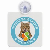 カーサイン 高齢者マーク SENIOR SAFE DRIVER ピクシーボブ 車内用 吸盤タイプ 収れん火災防止タイプ 肉球 日本製 車 ステッカー