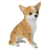 置物 woobia ウービア 犬 スムースコートチワワ お座りチワワ 茶白 高さ18.5cm スムース 小型犬 リアル 本物そっくり イギリス生まれ 職人手彩色 縁起物 戌年 玄関 インテリア 新築祝い 引っ越し祝い 開店祝い 出産祝い 誕生日 お祝い ギフト プレゼント 犬好き チワワ好き