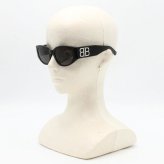 バレンシアガ BALENCIAGA サングラス アジアンフィット UVカット アイウェア フォックス BB0324SK-014 メンズ レディース ユニセックス ブラック+グレー 国内正規品