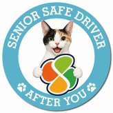 カーサイン 高齢者マーク SENIOR SAFE DRIVER ジャパニーズボブテイル マグネット 強力 直径13cm 肉球 日本製 車 ステッカー