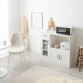 食器棚 キッチン収納 レンジ台 キッチンボード キッチンカウンター 88cm レンジボード 電子レンジ台 北欧 おしゃれ フラップ扉 ダイニング キッチン 収納 ロータイプ キャビネット レンジラック キッチンラック 木製 台所 カップボード ：