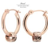 ハワイアンジュエリー フープピアス ピアス ピンクゴールド ピアス 外径15mm クロッシングピアス スクロールチューブ ゴールド 揺れる 片耳(1個)購入可 K14 14K PM2053 彼女 妻 女性 レディース プレゼント ハロウィン 【品番：GE223R】