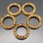 天然石ゴールドルチルクォーツ極小玉16粒輪状真鍮24k金メッキネックレス60センチ