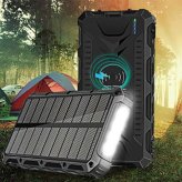 コンピューケース・ジャパン JMB-SR20-BK ソーラー付き大容量モバイルバッテリー 20000mAh ブラックJMBSR20BK