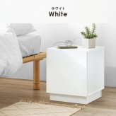 サイドテーブル (約)幅35×奥行35×高さ40cm 扉付き コンパクト ワンルーム ナチュラル パーティクルボード 組立式 前面は扉付きの収納のため生活感を隠すことができます 背面はルーターや電源タップを収納可能 マーブルグレー マーブルホワイト
