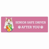 カーサイン 高齢者マーク SENIOR SAFE DRIVER ターキッシュバン ステッカー シール 長方形 15x5cm 肉球 日本製 車
