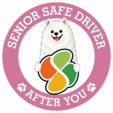 カーサイン 高齢者マーク SENIOR SAFE DRIVER サモエド ステッカー シール 直径13cm 肉球 日本製 車