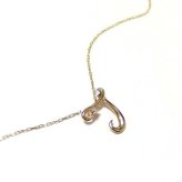 イニシャル ネックレス K18 ゴールド ダイヤモンド 0.01ct ペンダント アルファベット T 一粒ダイヤ レディース アクセサリー 18金 誕生日 プレゼント ギフト