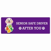 カーサイン 高齢者マーク SENIOR SAFE DRIVER イングリッシュセター ステッカー シール 長方形 20x6.7cm 肉球 日本製 車
