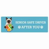 カーサイン 高齢者マーク SENIOR SAFE DRIVER スキフトイボブテイル ステッカー シール 長方形 15x5cm 肉球 日本製 車
