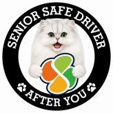カーサイン 高齢者マーク SENIOR SAFE DRIVER チンチラ ステッカー シール 直径13cm 肉球 日本製 車