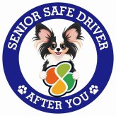 カーサイン 高齢者マーク SENIOR SAFE DRIVER パピヨン ステッカー シール 直径13cm 肉球 日本製 車