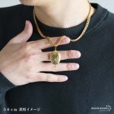 ステンレス ロケットネックレス HIPHOP ダブル喜平チェーンネックレス ロケットペンダント マリアネックレス 写真 記念 思い出 50cm 60cm ゴールドネックレス 18KGP シルバー 6面カット 聖母 メンズ 男性 金属アレルギー対応