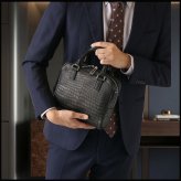 スモールクロコダイル 2way ハンドバッグ センター取り 日本製 メンズ 植物タンニン鞣し ポロサス A5サイズ シンプル 本革 クロコダイル革 ギフト プレゼント 4FA (06001988-mens-1r)