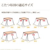 こたつ布団 長方形 省スペース はっ水リバーシブルお手入れラクラクダイニングこたつ布団-モルフダイニング 80x80cmこたつ用(242x242) 撥水 洗える 保温 掛け布団 かけふとん コタツ 炬燵 こたつぶとん シンプル ハイタイプ ウォッシャブル
