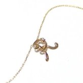 イニシャル ネックレス K18 ゴールド ダイヤモンド ネックレス 0.01ct 一粒 ダイヤ R 文字 ペンダント レディース アクセサリー 18金 華奢 シンプル 誕生日 プレゼント ギフト