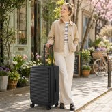 EDGELINK クルーズボックス スーツケース 74-85L キャリーケース 大容量 拡張 出張 旅行 使いやすい レディース メンズ ギフト プレゼント ブラック 05806