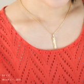 金属アレルギー対応 ネックレス ハワイアンジュエリー 刻印無料 誕生石 純チタン ゴールドカラー バレルプレート Sサイズ チェーン付 イオンプレーティング メンズ レディース プレゼント ハロウィン 【品番：CG-TIP410-Y】