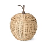 ferm LIVING ファームリビング Apple Braided Storage リンゴのカゴ Lサイズ おしゃれディスプレイ 北欧 雑貨 インテリア バスケット ラタン カゴ 飾り 収納 玄関 リビング プレゼント ギフト おすすめ