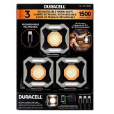 DURACELL デュラセル 1500ルーメン 充電式ワークライト 3個セット LED作灯USB-C マグネット 180度スタンド IPX4 中国製 #1806380 車庫 DIY ガレージ 倉庫 キャンプ 非常用ライト スマホ電 在庫1点のみ