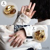 ステンレス タイガーアイリング 6タイプ 18KGP ゴールド gold ボヘミアン 虎目石 太幅 大ぶり オープンリング フリーサイズ レディース 女性 指輪 金属アレルギー対応