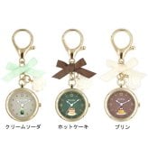 喫茶スイーツチャームウォッチ 時計 定形外 送料無料 N03525A-0 バッグチャーム キーホルダー アクセサリー ウォッチ クオーツ時計 喫茶店 プリン ホットケーキ クリームソーダ リボン かわいい 学生