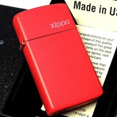ZIPPO スリム型 ライター マットレッド ジッポーロゴ おしゃれ 艶消し ギフト シンプル 赤 可愛い レディース プレゼント メンズ