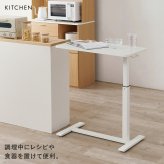 昇降式 サイドテーブル ガス圧 無段階 高さ調節 キャスター付き 幅60cm 奥行40cm ベッドテーブル ソファテーブル パソコンデスク ミニデスク 在宅ワーク ナイトテーブル 介護テーブル おしゃれ 北欧 木目調 大理石調 コンパクト 新築祝い 引越し祝い