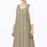エプロン ロング しじら織り 日本製 1250  MA-02 前掛け 夏 レディース 母の日 ギフト クロスエプロン 敬老の日 プレゼント オシャレ エンジ からし 生成り 緑 からし お母さん