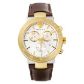 ヴェルサーチ 腕時計 メンズ アーバンミスティーク 1本限り クロノグラフ シルバー ゴールド ブラウン レザー 44mm VERSACE URBAN MYSTIQUE スイス製 サファイアガラス プレゼント ギフト 成人 卒業 入学