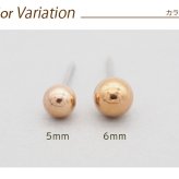 丸玉 ボール ピアス セカンドピアス [軸太0.8mm 長さ12mm] ピンクゴールド [5mm 6mm] 金属アレルギー対応 ステンレス製 （ロングポスト サージカル 医療用 キャッチ シンプル 定番 メンズ レディース 大きめ）全品1個ずつバラ売り プレゼント