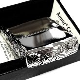 ZIPPO ライター アーマー ストリームエングレーブ 三面彫刻 ジッポ 鏡面仕上げ 両面加工 シャインレイカット ニッケルミラー アラベスク シルバー かっこいい 重厚 高級 おしゃれ メンズ ギフト プレゼント