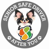 カーサイン 高齢者マーク SENIOR SAFE DRIVER パピヨン マグネット 強力 直径13cm 肉球 日本製 車 ステッカー
