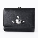 ヴィヴィアンウエストウッド Vivienne Westwood 三つ折り財布 コンパクト がま口小銭入れ付き ウォレット レディース ブラック 5107005HW L00F7 N401 折財布 送別会 誕生日 お中元 結婚祝い 結婚式 彼氏 息子 夫 男性 彼女 妻 女性 財布 高級 父の日 母の日【スペシャルラッピング660円(別売り)】 即日発送ファッション小物 ホワイトデー