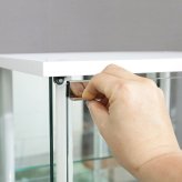 レグラス コレクションケース スタンド 4段 ミラータイプ ホワイト・ブラック 2色展開 収納ラック オープンラック シェルフ 整理棚 収納家具 おしゃれ シンプル 新生活 インテリア 不二貿易