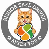カーサイン 高齢者マーク SENIOR SAFE DRIVER 茶トラ マグネット 強力 直径13cm 肉球 日本製 車 ステッカー