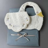 kubomi くぼみ | あひるのスタイ 刺繍タオルセット BOX付き イエローセット ピンクセット 汗取りパット 出産祝い ギフト プレゼント 