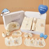 ベビーギフトセット 21点セット 出産祝い 新生児 オールシーズン 綿100％ 肌着 ベビー服 赤ちゃん スタイ おくるみ 帽子 ミトン ベビー用品 赤ちゃん 出産準備 男の子 女の子 プレゼント ギフトボックス 靴下ソックスベビー服ギフトセット ギフト
