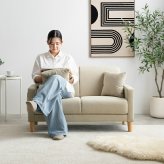 ソファ 座椅子 ー コンパクト 2人掛け かわいい 可愛い 一人用 2.5人掛け 二人掛け 北欧 ロー 一人暮らし ポケット付き